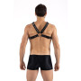 Harnais homme simili cuir larges sangles avec anneaux 