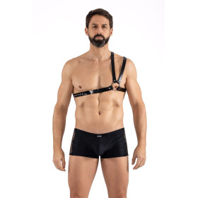 Harnais homme simili cuir double lanières sur épaule 