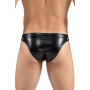 Slip noir Black Desire en simili cuir 