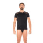 T-shirt noir rayé opaque et transparent 