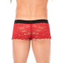 Boxer rouge en dentelle délicate 