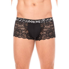 Boxer noir en dentelle délicate 