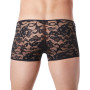 Boxer noir en fine dentelle avec légère transparence 
