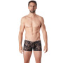 Boxer noir en fine dentelle avec légère transparence 