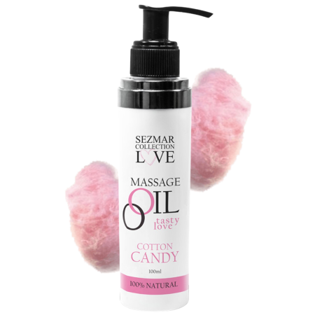 Huile de massage comestible Barbe à papa 100ml 100% naturelle  