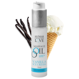 Huile de massage comestible Vanille glacée 50ml 