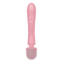 2 en 1 Vibromasseur rabbit et wand rose USB Triple Lover Satisfyer 