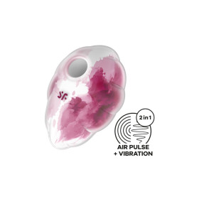 Stimulateur clitoridien par onde de pression sans contact et par vibration USB rose et blanc, Cloud Dancer Satisfyer 