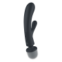 2 en 1 Vibromasseur rabbit et wand noir USB Triple Lover Satisfyer 
