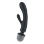 2 en 1 Vibromasseur rabbit et wand noir USB Triple Lover Satisfyer 