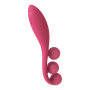 Vibromasseur triple stimulation flexible, anal, vaginale, clitoridienne Tri Ball rouge USB Satisfyer 