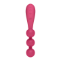 Vibromasseur triple stimulation flexible, anal, vaginale, clitoridienne Tri Ball rouge USB Satisfyer 
