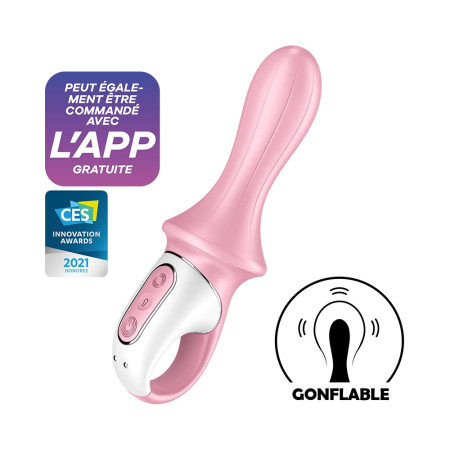 Vibromasseur anal gonflant connecté rose USB Air Pump Booty 5 Satisfyer 