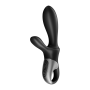 Vibromasseur rabbit noir USB, chauffant et connecté Heat Climax  Satisfyer 