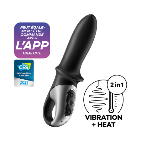 Vibromasseur noir USB, chauffant et connecté Hot Passion Satisfyer 