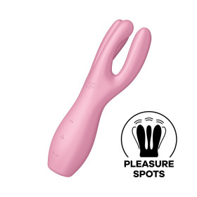 Vibromasseur point G avec stimulateur de clitoris USB rose Threesome 3 Satisfyer 