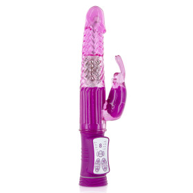 Vibromasseur rabbit rose 2 moteurs et billes rotatives USB 