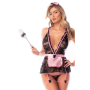 Ensemble soubrette noir en dentelle avec tablier et accessoire – Mapalé