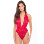 Body string rouge dentelle profond décolleté - René Rofé