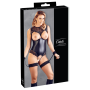 Body ouvert avec menottes Cottelli – Body col montant avec jarretelles menottes