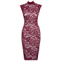 Robe moulante en dentelle rouge bordeaux - Cottelli