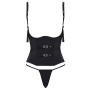 Corset taille noir Cottelli PARTY – Corset à armatures avec sangles décoratives et mini string