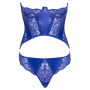 Ensemble corset bustier bleu royal avec string - Cottelli