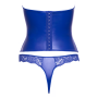 Ensemble corset bustier bleu royal avec string - Cottelli