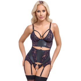 Guêpière porte-jarretelles et string assorti - Cottelli