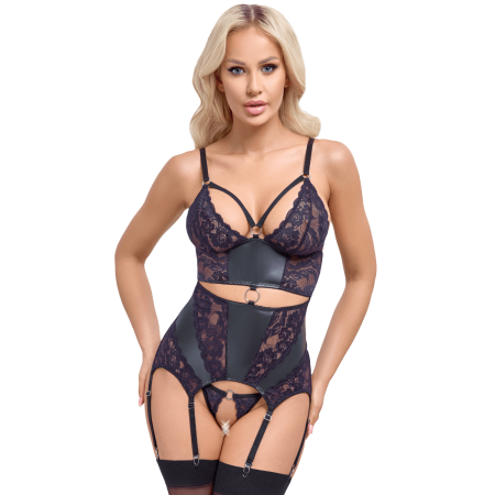 Guêpière porte-jarretelles et string assorti - Cottelli