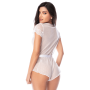 Combishort blanc en dentelle transparente avec ceinture – Mapalé