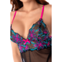 Babydoll noir en maille transparente avec sequins brodés – Mapalé