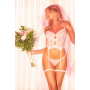 Ensemble bustier blanc en dentelle avec porte-jarretelles – Mapalé