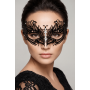Masque vénitien Greta rigide noir avec strass  -  HMJ-005BK