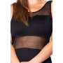 Robe sensuelle et habillée avec maille transparente noire 