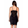 Robe cocktail noire empiècements dentelle 