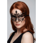Masque vénitien Lucia rigide noir  avec strass  - HMJ-030BK