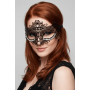 Masque vénitien Ornella rigide noir avec strass  - HMJ-031BK