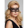 Masque vénitien Alba rigide noir avec strass  - HMJ-039BK