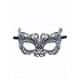 Masque vénitien Alba rigide noir avec strass  - HMJ-039BK