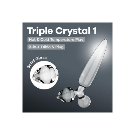Gode en verre Triple Crystal 1 - Satisfyer