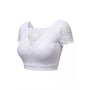 Top sexy court blanc bi matière réversible - LTK2-WHT