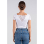 Top sexy court blanc bi matière réversible - LTK2-WHT