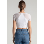 Top court blanc échancré sur le devant - LTK1-WHT