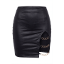 Jupe courte noire Elena fendue sur le côté 
