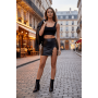 Jupe courte noire Elena fendue sur le côté 