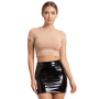 Jupe noire en simili cuir avec zip Lara - LSL6-S