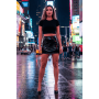 Jupe noire en simili cuir avec zip Lara - LSL6-S