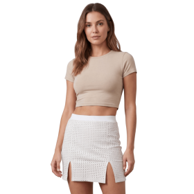 Jupe courte blanche Cassandra - LSL3-SWHT