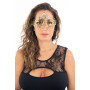 Masque vénitien Gemma rigide doré avec strass - HMJ-055B